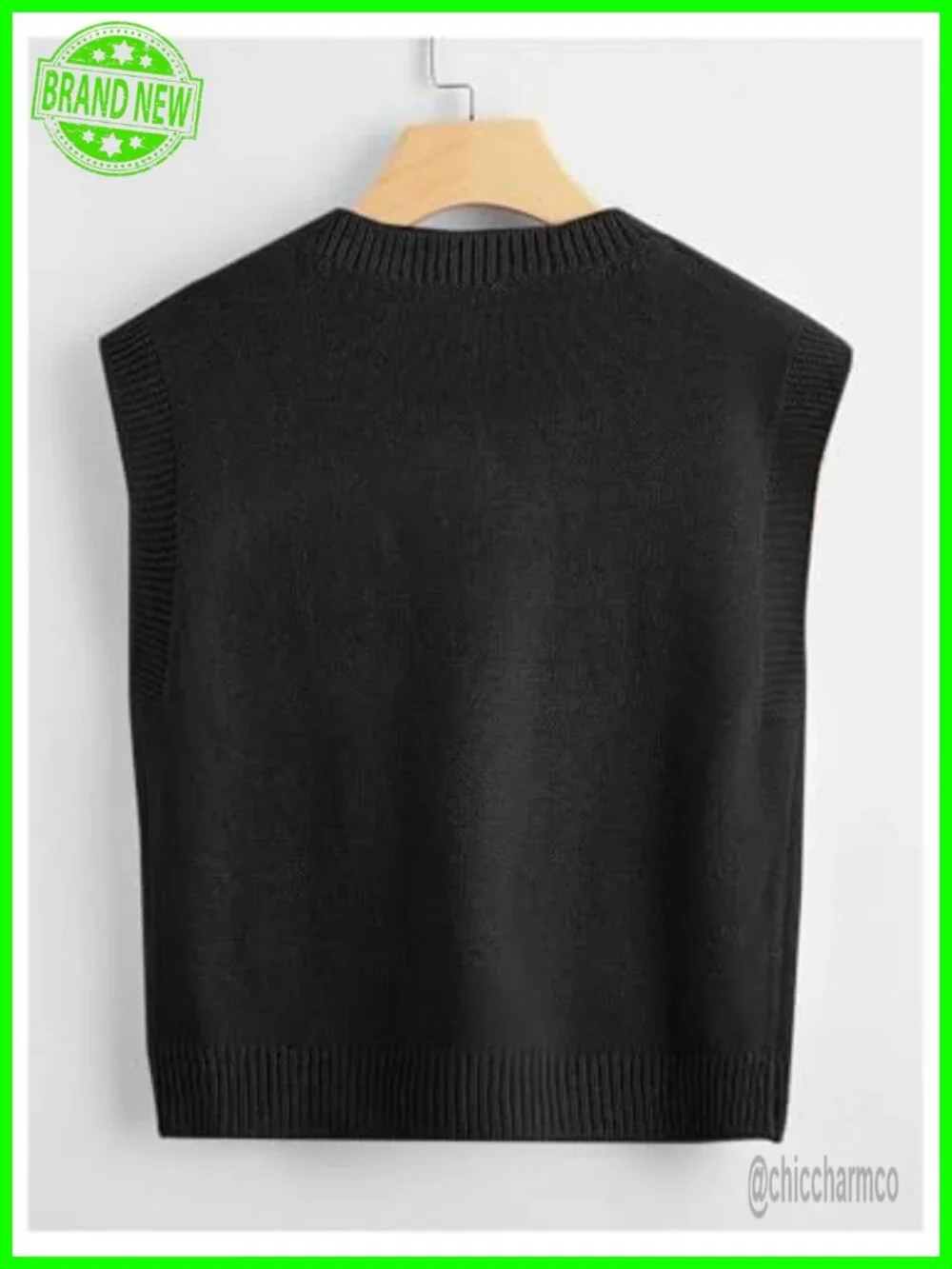 Knit Sweater Vest V Neck Sleeveless Dressy Casual Work Top